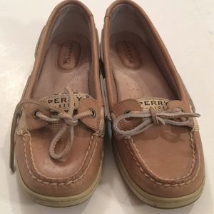 leopard print sequin Sperrys like new